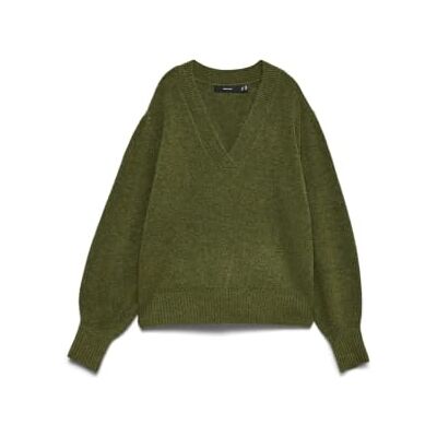 VERO MODA Vmboom Ls V-hals Pullover Noos, cypress, L VERO MODA Vmboom Ls V-hals Pullover Noos, cypress, L