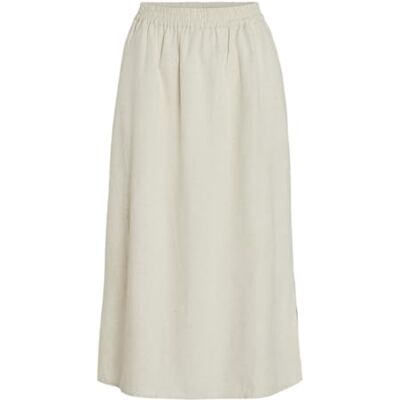 VILA Viprisilla H/W Midi Rok, Super Light Natuurlijke Melan, 36 VILA Viprisilla H/W Midi Rok, Super Light Natuurlijke Melan, 36