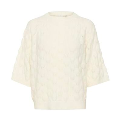 KAFFE Damestrui, Ronde Hals, Relaxed, Pasvorm, Halve Mouwen, Gebreid Patroon dames Pullover KAFFE Damestrui, Ronde Hals, Relaxed, Pasvorm, Halve Mouwen, Gebreid Patroon dames Pullover
