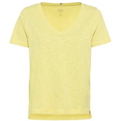 camel active T-shirt met V-hals voor dames van biologisch katoen, limoncello, L camel active T-shirt met V-hals voor dames van biologisch katoen, limoncello, L