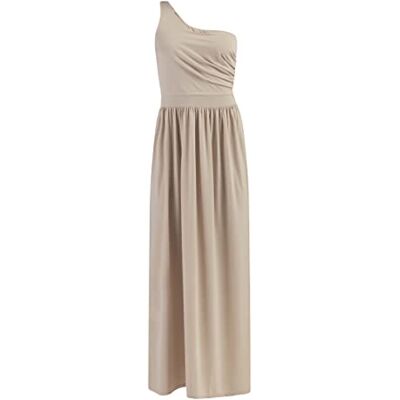 faina Dames One-Shoulder maxi-jurk 19227027-FA01, crème, XL, One-shoulder maxi-jurk, XL faina Dames One-Shoulder maxi-jurk 19227027-FA01, crème, XL, One-shoulder maxi-jurk, XL