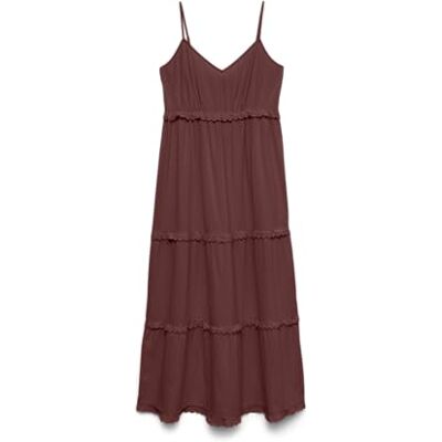 VERO MODA Ankle Dress Wvn Vmquincy SL Damesjurk, enkellang, Andorra, XL VERO MODA Ankle Dress Wvn Vmquincy SL Damesjurk, enkellang, Andorra, XL