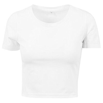 Build Your Brand Dames T-shirt Dames Cropped Tee, kort gesneden T-shirt voor vrouwen, regular fit, maten XS 5XL, wit, L Build Your Brand Dames T-shirt Dames Cropped Tee, kort gesneden T-shirt voor vrouwen, regular fit, maten XS 5XL, wit, L