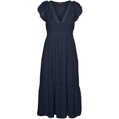 VERO MODA VMEMILIE WVN CE Capsleeve Calf Dress, navy blazer, S VERO MODA VMEMILIE WVN CE Capsleeve Calf Dress, navy blazer, S