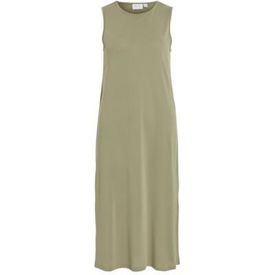 VILA Vimodala O-Neck S/L Midi Dress Noos, oil green, XS VILA Vimodala O-Neck S/L Midi Dress Noos, oil green, XS