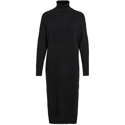 VILA Vrouwen VIRIL ROLL Neck L/S MIDI Jurk NOOS Jurk, Zwart, L, zwart, L VILA Vrouwen VIRIL ROLL Neck L/S MIDI Jurk NOOS Jurk, Zwart, L, zwart, L