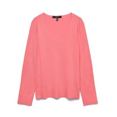 VERO MODA Vmsilje Ls V-hals Pullover Ga Noos, Coral Paradise, L VERO MODA Vmsilje Ls V-hals Pullover Ga Noos, Coral Paradise, L