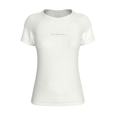 Calvin Klein Institutional Graphic Slim Tee S/S T-shirt voor dames, Helder Wit, XS Calvin Klein Institutional Graphic Slim Tee S/S T-shirt voor dames, Helder Wit, XS