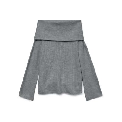 VERO MODA Dames Vmera Ls Off Shoulder Pullover Ga Noos Trui, Medium Grey Melange, S, Medium Grijs Melange, S VERO MODA Dames Vmera Ls Off Shoulder Pullover Ga Noos Trui, Medium Grey Melange, S, Medium Grijs Melange, S