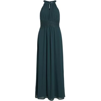 VILA Dames Vimilina halterneck Maxi Su-Noos Dress, Ponderosa Pine/Detail: elastisch, 38 VILA Dames Vimilina halterneck Maxi Su-Noos Dress, Ponderosa Pine/Detail: elastisch, 38