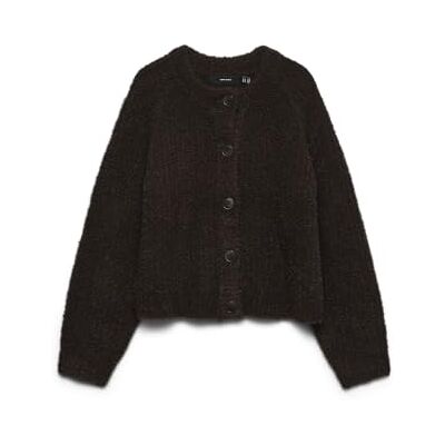 VERO MODA Vmcarmen Ls O-hals cardigan, chocolade taart, M VERO MODA Vmcarmen Ls O-hals cardigan, chocolade taart, M
