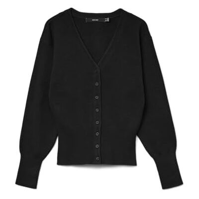 VERO MODA Vmsaba Ls V-hals Cardigan, zwart, L VERO MODA Vmsaba Ls V-hals Cardigan, zwart, L