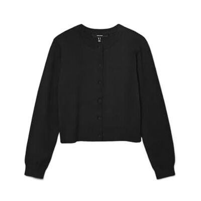VERO MODA Vmvicky Ls O-Neck Button Cardigan Noos, zwart, XL VERO MODA Vmvicky Ls O-Neck Button Cardigan Noos, zwart, XL
