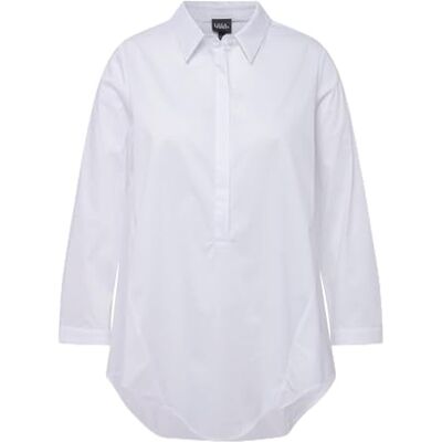 Ulla Popken Lange damesblouse, uitlopende blouse, sneeuwwit, 46/48 Grote maten Ulla Popken Lange damesblouse, uitlopende blouse, sneeuwwit, 46/48 Grote maten