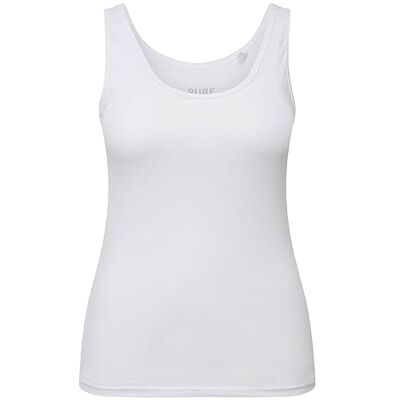 Ulla Popken Dames grote maten plus size onderhemd, brede bandjes, slim, biologisch katoen, mouwloos 790721, sneeuwwitje, 42-44 Ulla Popken Dames grote maten plus size onderhemd, brede bandjes, slim, biologisch katoen, mouwloos 790721, sneeuwwitje, 42-44