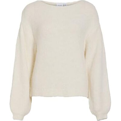 VILA Vimarley L/S gebreide trui, Egret, XS VILA Vimarley L/S gebreide trui, Egret, XS