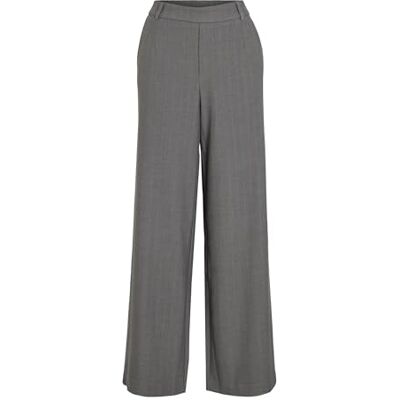 VILA Dames Vivarone Pattern Hw Wide Pant-Noos, Medium grijs (grey melange), 36 VILA Dames Vivarone Pattern Hw Wide Pant-Noos, Medium grijs (grey melange), 36