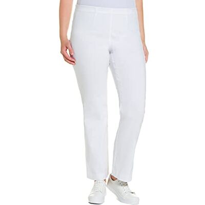 Ulla Popken Dames grote maten grote maten plus size Bengalin broek 615444, sneeuwwit, 56W / 34L Ulla Popken Dames grote maten grote maten plus size Bengalin broek 615444, sneeuwwit, 56W / 34L