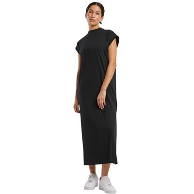 Build Your Brand Damesjurk, lange schouderjurk, lange damesjurk met verlengde schouderpartij, 100% katoen, maten XS 5XL, zwart, 5XL Build Your Brand Damesjurk, lange schouderjurk, lange damesjurk met verlengde schouderpartij, 100% katoen, maten XS 5XL, zwart, 5XL