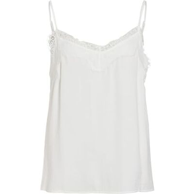 VILA Vicava New Lace Singlet/Su-Noos kanten top, cloud dancer, 40 VILA Vicava New Lace Singlet/Su-Noos kanten top, cloud dancer, 40