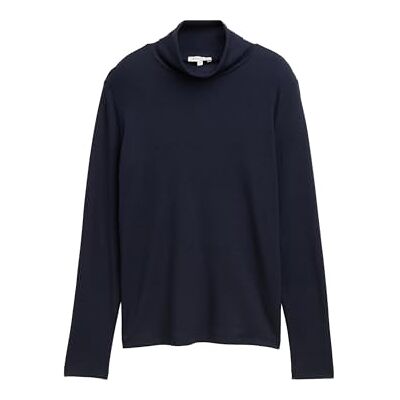 TOM TAILOR Damesshirt met lange mouwen en rolkraag, 11019 Lunar Eclipse, L TOM TAILOR Damesshirt met lange mouwen en rolkraag, 11019 Lunar Eclipse, L