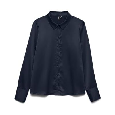 VERO MODA Vmmerle Ls Shirt WVN Ga Noos, navy blazer, M VERO MODA Vmmerle Ls Shirt WVN Ga Noos, navy blazer, M
