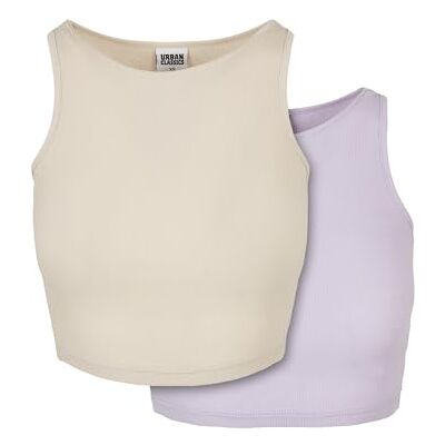 Urban Classics , Damen, T-Shirt, Ladies Cropped Rib Top 2-Pack, Softseagrass+Lilac, XL Urban Classics , Damen, T-Shirt, Ladies Cropped Rib Top 2-Pack, Softseagrass+Lilac, XL
