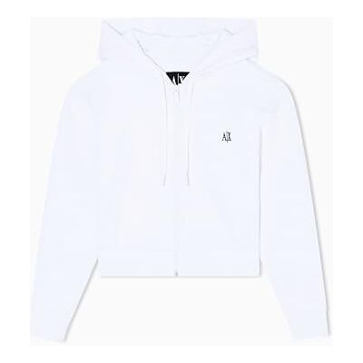 Giorgio Armani Women's, Icon Project, small Logo Embroidery, Cropped Fit Sweatshirt, Optic White, S, optic white, S Giorgio Armani Women's, Icon Project, small Logo Embroidery, Cropped Fit Sweatshirt, Optic White, S, optic white, S