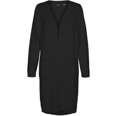 VERO MODA Vmsaba Ls Pocket Coatigan Ga Noos gebreide jas voor dames, zwart, S VERO MODA Vmsaba Ls Pocket Coatigan Ga Noos gebreide jas voor dames, zwart, S