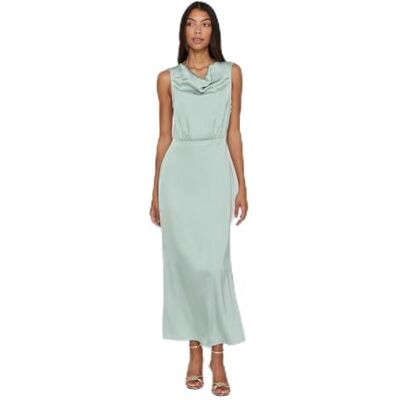 VILA Dames Viravenna Waterfall S/L Maxi Dress-noos jurk, Surf Spray, 36 VILA Dames Viravenna Waterfall S/L Maxi Dress-noos jurk, Surf Spray, 36