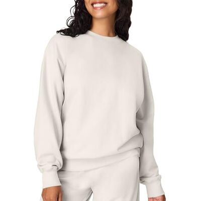 Hanes Originals Fleece voor dames, heavyweight, relaxed fit sweatshirt, Natuurlijk, S Hanes Originals Fleece voor dames, heavyweight, relaxed fit sweatshirt, Natuurlijk, S
