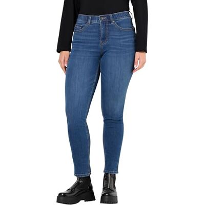 Ulla Popken Dames grote maten plus size jeans Sarah, smalle pijpen, comfortabele band, stretch, Denim Blauw, 36W x 32L Ulla Popken Dames grote maten plus size jeans Sarah, smalle pijpen, comfortabele band, stretch, Denim Blauw, 36W x 32L