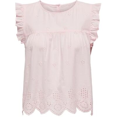 ONLY Onlsilla voor dames, chique mouwloos bovendeel met ronde hals en ruches, per stuk verpakt ONLY Onlsilla voor dames, chique mouwloos bovendeel met ronde hals en ruches, per stuk verpakt