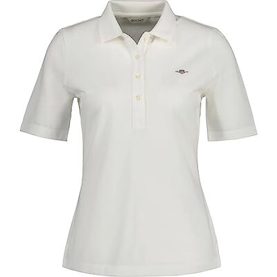 GANT Slim Shield SS Pique Poloshirt voor dames, Eggshell., M GANT Slim Shield SS Pique Poloshirt voor dames, Eggshell., M