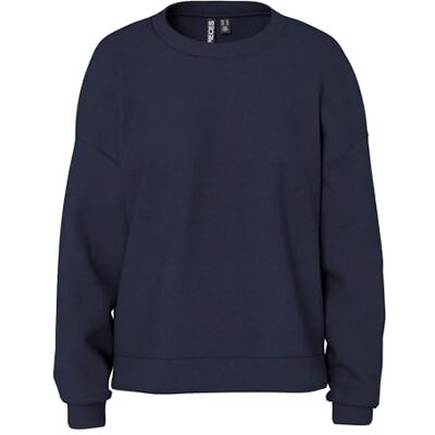PIECES Pcchilli Ls Loose Sweat Noos Bc Sweatshirt voor dames, sky captain, L PIECES Pcchilli Ls Loose Sweat Noos Bc Sweatshirt voor dames, sky captain, L