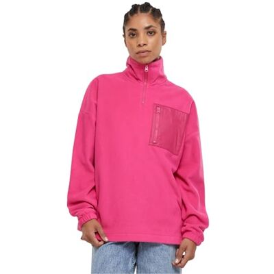 Urban Classics Sweatshirt voor dames, hibiscus spink, L Urban Classics Sweatshirt voor dames, hibiscus spink, L