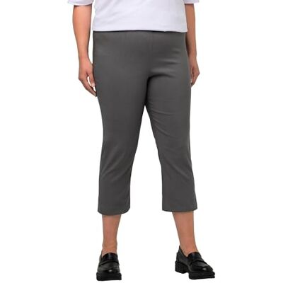 Ulla Popken Bengalinbroek voor dames, kuitlange broek, grijs taupe, 36W x 32L Ulla Popken Bengalinbroek voor dames, kuitlange broek, grijs taupe, 36W x 32L