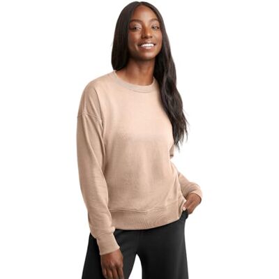 Hanes Women's Originals French Terry, Lightweight Fleece Pullover Sweatshirt, Pale Blush Pink Hanes Women's Originals French Terry, Lightweight Fleece Pullover Sweatshirt, Pale Blush Pink