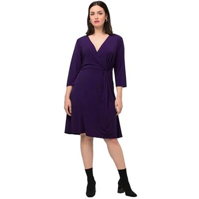 Ulla Popken , dames, grote maten, slinky jurk met knopen, Diep violet, 46/48 NL Ulla Popken , dames, grote maten, slinky jurk met knopen, Diep violet, 46/48 NL