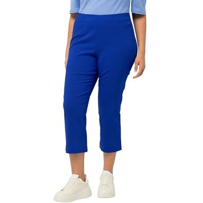 Ulla Popken Bengalin kuitlange broek voor dames, kobaltblauw, 53W / 32L Ulla Popken Bengalin kuitlange broek voor dames, kobaltblauw, 53W / 32L