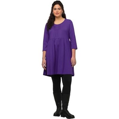 Ulla Popken Longtunika Mit Druck, A-lijn tuniek voor dames, Paars, 42-44 Ulla Popken Longtunika Mit Druck, A-lijn tuniek voor dames, Paars, 42-44