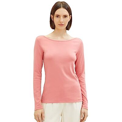 TOM TAILOR Basic shirt met lange mouwen, 28155-Dusty Pastel Pink, XL TOM TAILOR Basic shirt met lange mouwen, 28155-Dusty Pastel Pink, XL
