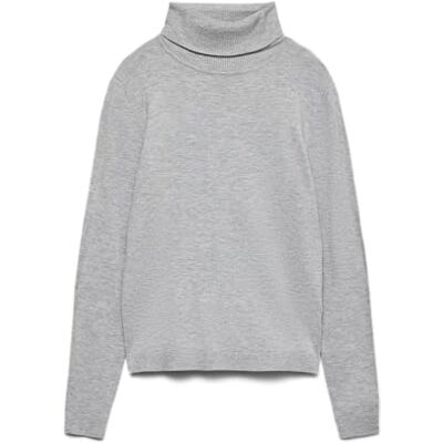 VERO MODA Vmhappiness Ls Rollnk Pullover Ga Boo Rep, lichtgrijs gem., XL VERO MODA Vmhappiness Ls Rollnk Pullover Ga Boo Rep, lichtgrijs gem., XL