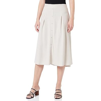 VERO MODA Vmjesmilo Hw Calf Rok WVN Ga Noos Rok voor dames, Zilvervoering., M VERO MODA Vmjesmilo Hw Calf Rok WVN Ga Noos Rok voor dames, Zilvervoering., M
