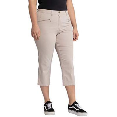 Ulla Popken Damesbroek Mony, kuitlang, vrijetijdsbroek, kit, 47W x 32L Ulla Popken Damesbroek Mony, kuitlang, vrijetijdsbroek, kit, 47W x 32L