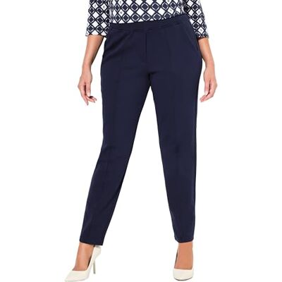 Ulla Popken Dames Punto Di Roma Biese broek, marineblauw, 53W / 32L Ulla Popken Dames Punto Di Roma Biese broek, marineblauw, 53W / 32L