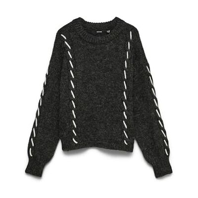VERO MODA Dames Vmilina LS O-hals handsteek trui, donkergrijs mix, M, Donkergrijze mix, M VERO MODA Dames Vmilina LS O-hals handsteek trui, donkergrijs mix, M, Donkergrijze mix, M