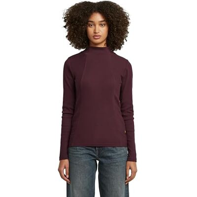 G-STAR RAW A Line Slim Rib Mock T Ls Wmn dames T-Shirt G-STAR RAW A Line Slim Rib Mock T Ls Wmn dames T-Shirt