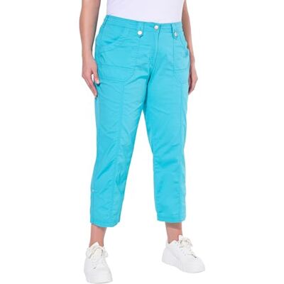 Ulla Popken Damesbroek, Diep aqua, 56W / 32L Ulla Popken Damesbroek, Diep aqua, 56W / 32L