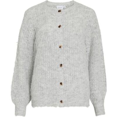 VILA mpe O-hals L/S Knit Cardigan-Noos, Medium grijs (grey melange), XS VILA mpe O-hals L/S Knit Cardigan-Noos, Medium grijs (grey melange), XS